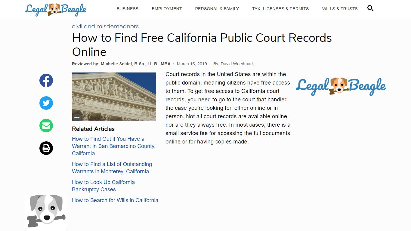 How to Find Free California Public Court Records Online